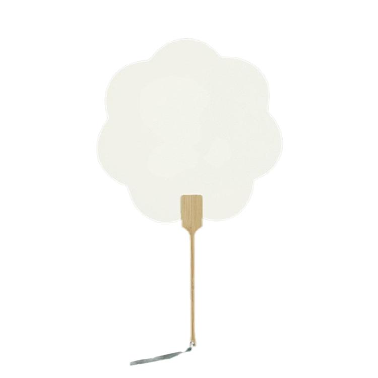 Chinese Rice Paper Fan White Round Fan with Tassels DIYs Blank Fan Decors