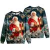 Europe, America, autumn and winter new Christmas versatile crew neck sweater 3D digital printing Santa loose long-sleeved jacket