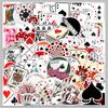 50 Poker Card Stickers: Trendy Waterproof Graffiti for Suitcases, Computers, and Notebooks