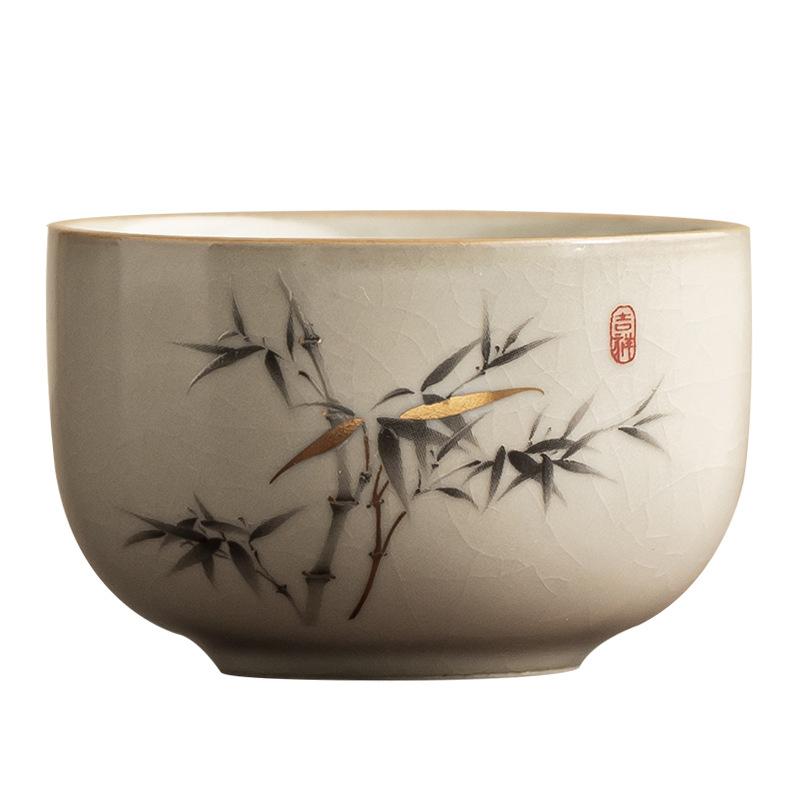 Light Luxury Ru Kiln Tea Cup Opening Can Raise Kung Fu Tea Set, High-end Tea Cup Single Cup Tea Cup Small Cup Drinking Tea Cup