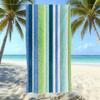 Populaire gestreepte bedrukte strandlaken Sneldrogend Zandvrij Volwassen Zwem Bad Handdoek Microvezel Handdoek