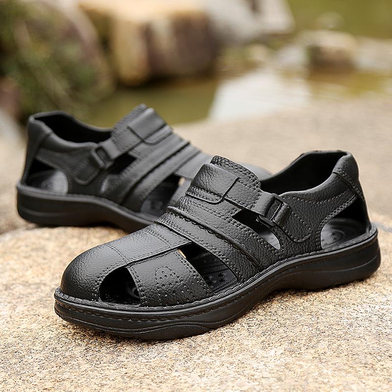 Pu Leather Casual Shoes For Men High Quality Classic Men Sandals Summer Outdoor Walking Men Sneakers Breathable Men Sandals