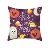 Home Cartoon Pumpkin Head Halloween Pillow Cover Peach Velvet Cushion Cover Office Sofa Cushion Cover