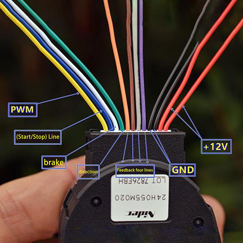 Sıfır Japonya Nidec 24 Saat Fırçasız Servo Motor DC 12V Dahili Sürücü PWM Hız Kontrolü 100 Satır Kodlayıcı