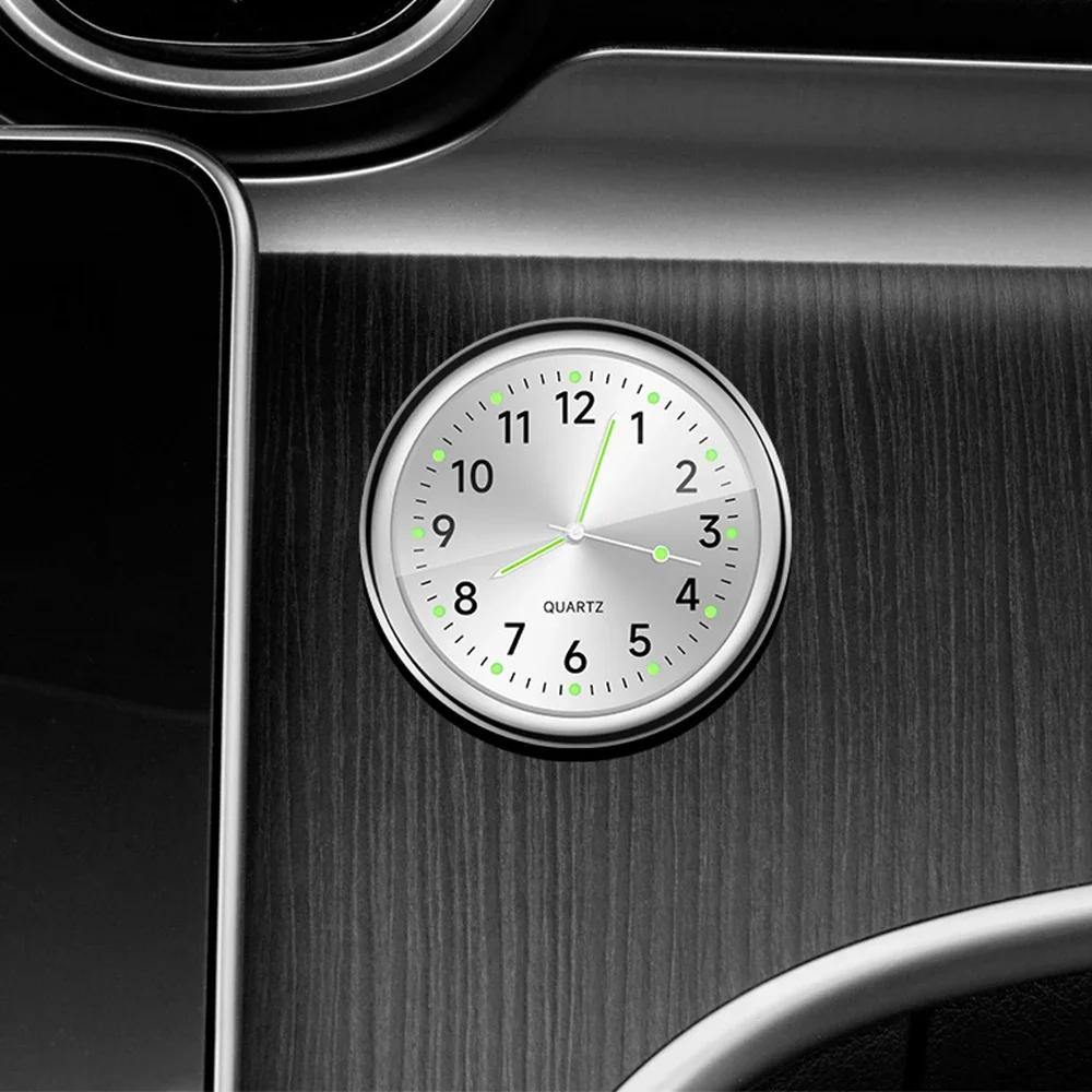 Mini Quartz Clock For Car Glow In The Dark Car Dashboard Watch Small Analog Clock Stick On Clock For Car Dashboard Analog Car