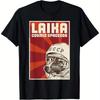 Laika Dog Sputnik Space Dog USSR Unisex T-Shirt 180gsm Heavyweight 100% Crew Neck Tee with Laika Space Dog Men Women All-Seas...