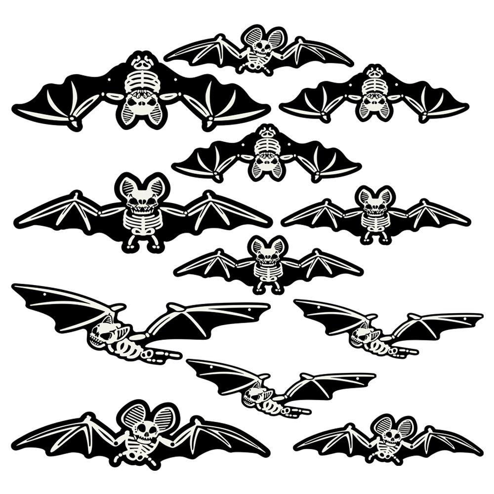 Glow-in-the-Dark Bat Ornament Halloween Glowing Bat-Shaped Pendant Holiday Outdoor Fluorescent Decoration