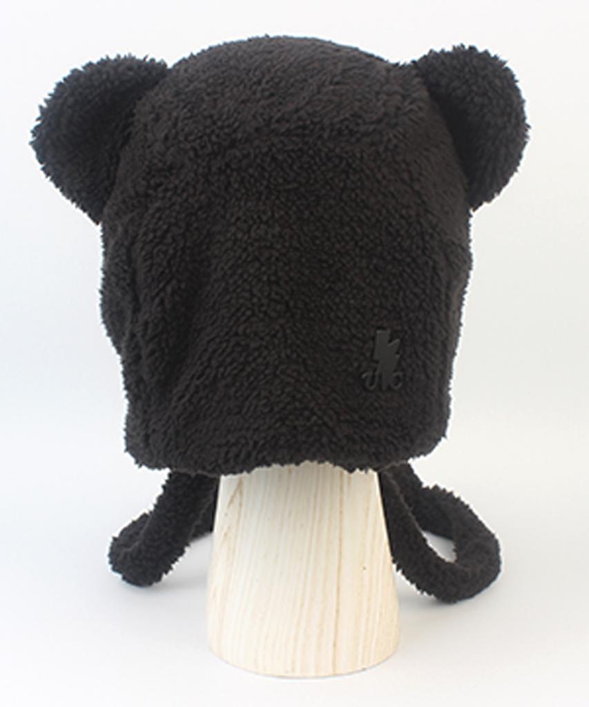 Yunibeosyeolkemiseuteuli Bear Soft Fleece Black Bonnet Hat
