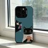 The Lazy Cat with Coffee Phone Case For iPhone 17,16,15,14,13,12,11 Plus,Pro Max,XS,Colorful Silver Black Cover