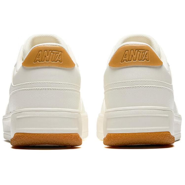 Anta Bamboo Break Color Block Trendy Non-Slip Lightweight Low-Top Skate Shoes Men sneaker White Yellow 112518012-1