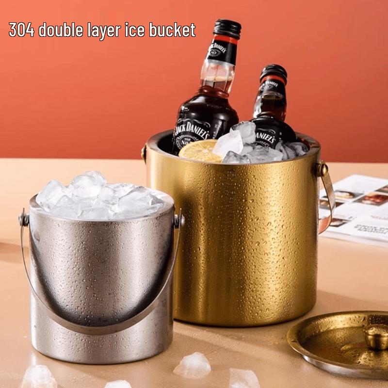 Stainless Steel Double-Layer Wine Ice Bucket