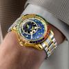 Original Design Diamond Constellation Rotating Dial Stainless Steel Luxury Men's Automatic Mechanical Watch