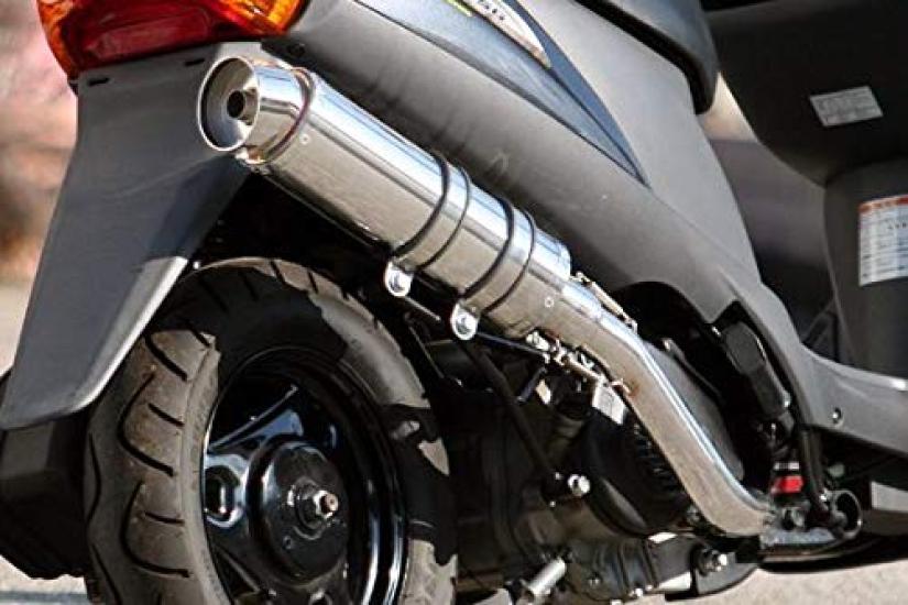 HMS R300 Stainless Steel Muffler for Suzuki Address V125 Silver Part Number Up-Type (BC-CF46A) 2005-2008 Models, Color, 201-001