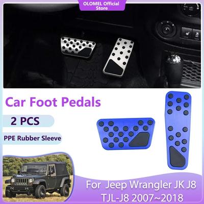 Kryty pedálov do auta pre Jeep Wrangler JK J8 TJL-J8 2007~2018 Vysoko kvalitný akcelerátor Protišmykový Palivo Brzda Bez vŕtania Zliatinové kryty