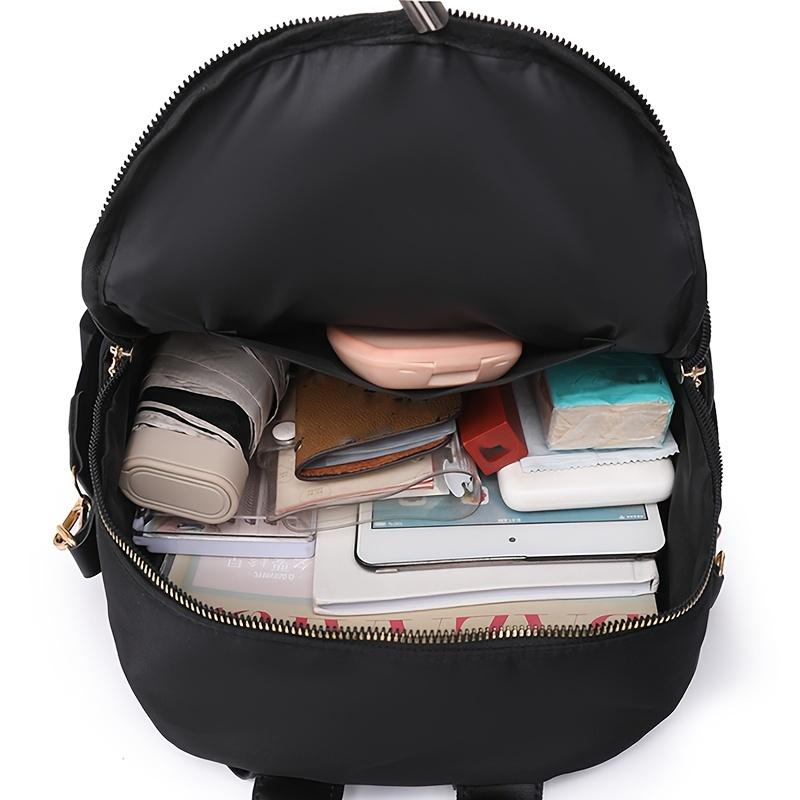 Embroidered Shoulder Bag For Women, Versatile Large Capacity Waterproof Travel Backpack, Casual Vertical Zipper Trendy Lightweight Backpack