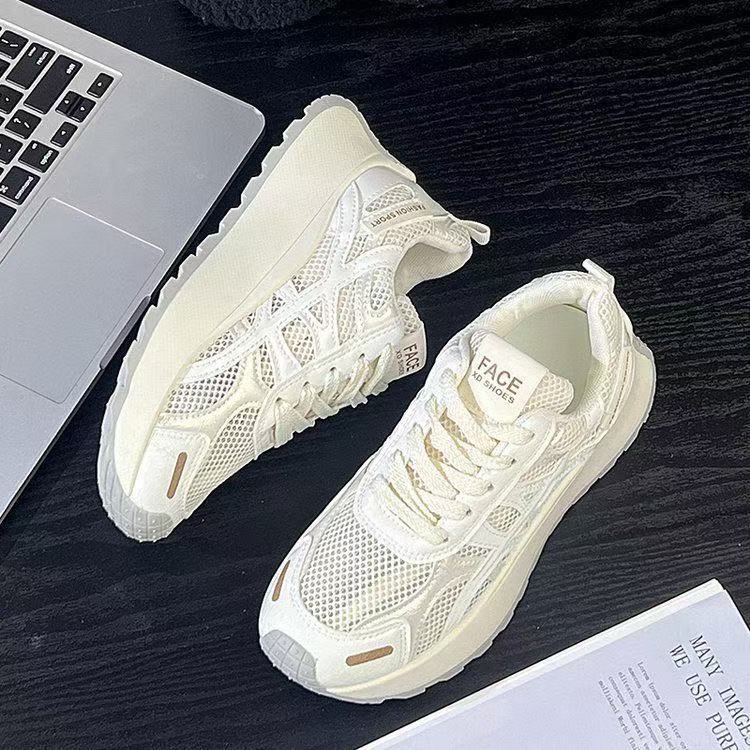 

Platform-soled German training shoes, new shoes, summer mesh shoes, breathable mesh super fire Forrest Gump shoes 35【foot length 22.5cm】 бежевый