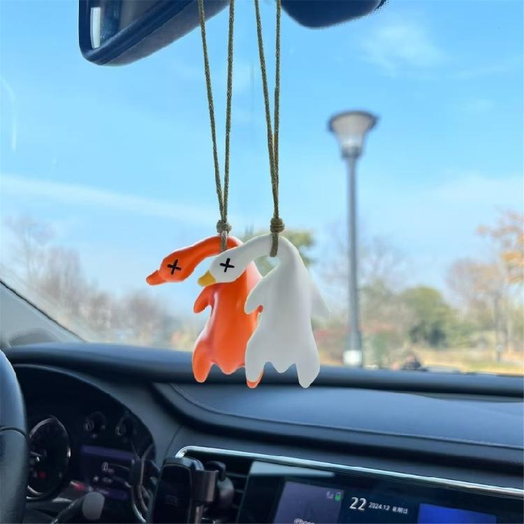 Sunshine  Discoloration Duck Car Pendant Temperature Sensitive Pendant Fun Color Changing Accessory for Rearview
