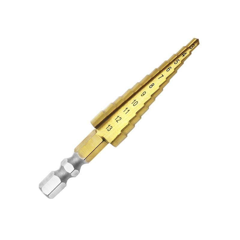 3-13mm HSS for Titanium Coated Step Drill Bit Cone Shank Reaming Power Tools for Metal