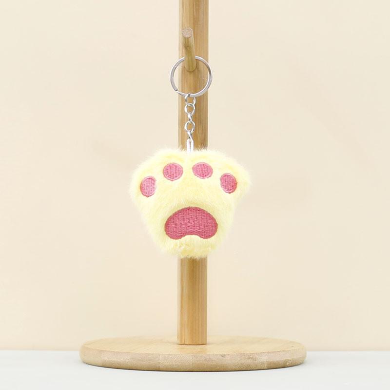 Adorable Plush Cat Paw Keychain Cute Stuffed Animal Accessory For Bags And Keys