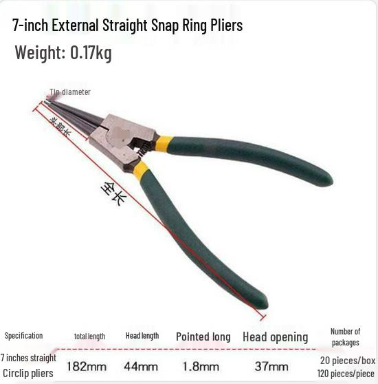 7" & 9" Bent Head Snap Ring Circlip Pliers - Internal/External Spring Pliers Set