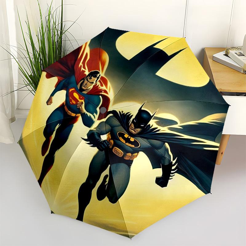 

1pc Superman, Batman Automatic Folding Umbrella - Sturdy 8-Rib Polyester Canopy,Sun-Defying Travel Companion yy251023146