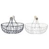 Cesta de Almacenamiento de Alambre Metálico con Asa Portátil Organizador Portahuevos Fruta Pan Cesta de Frutas Creativa Para Cocina Hogar Picnic