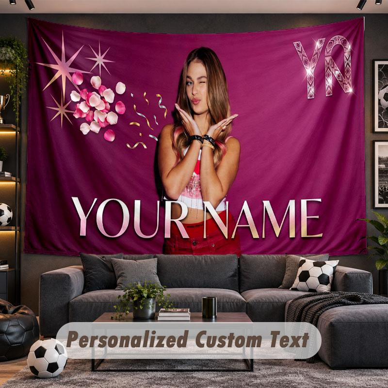 Wall Hanging Tapestry Custom NameRoxy Dekker Pattern Personalized Printed Fabric Wall Decor