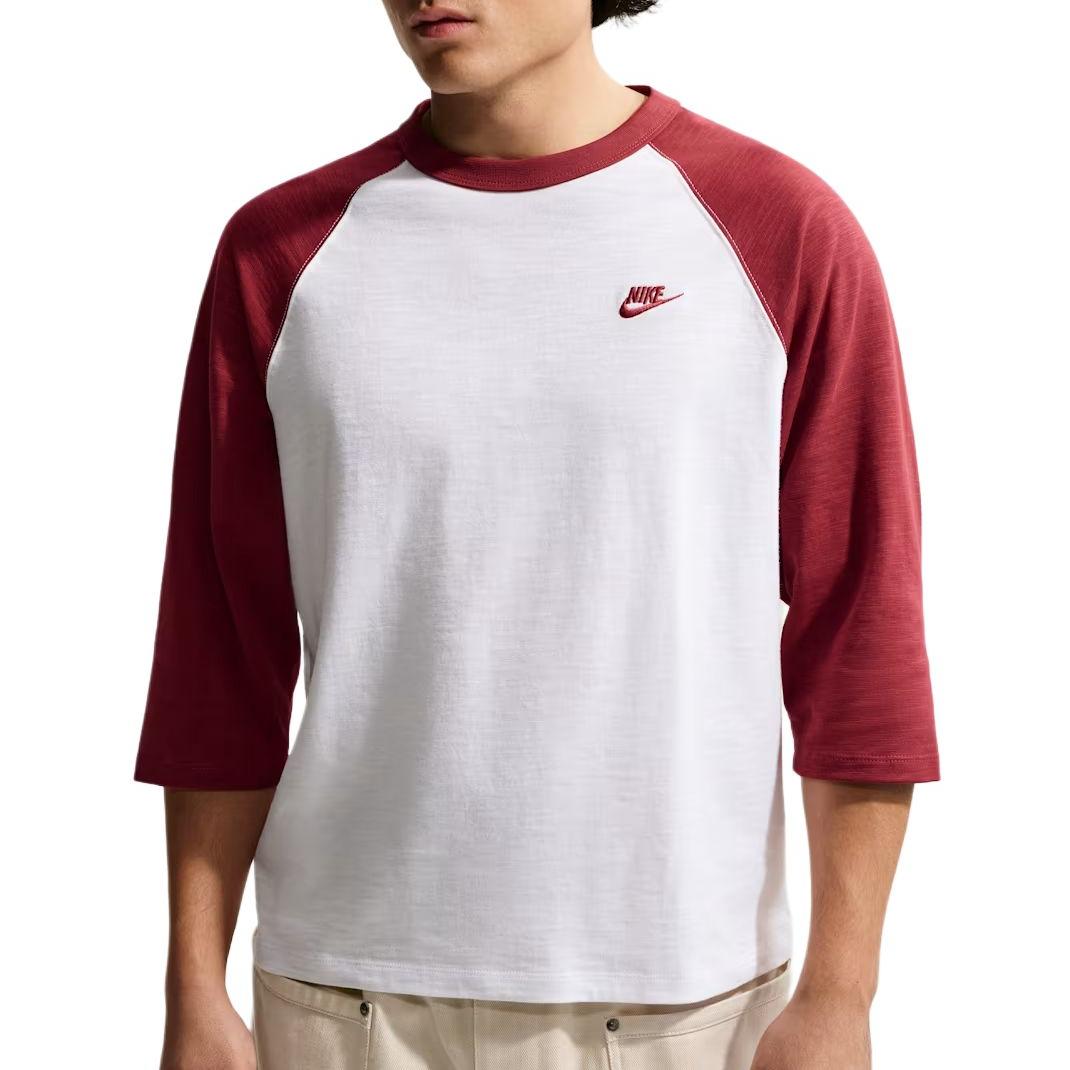 

Nike Club Loose Comfortable Color Block Raglan Three-Quarter Sleeve T-Shirt Men tops IF0756-613 S