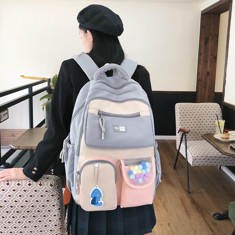 Trendy College Student Backpack Spacious Nylon Bag For High School And University Use
