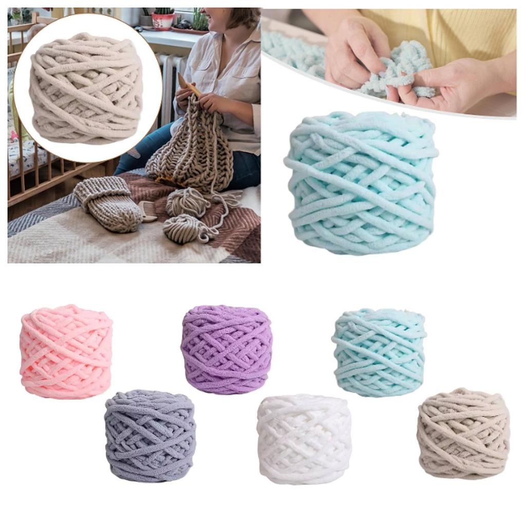 Weiches dickes Chenille-Garn flauschiges voluminöses Häkelgarn zum Handstricken DIY Decke Hut Kissen Handwerk