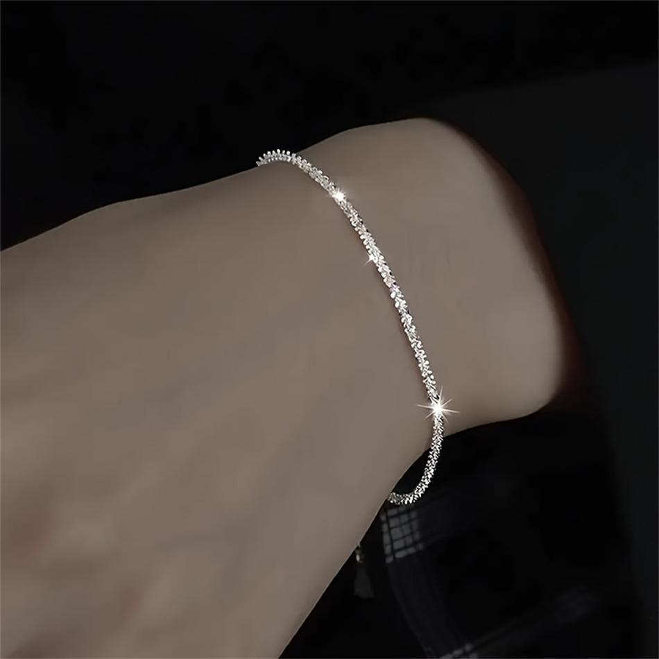 

925 Sterling Silver Double Layer Bracelet for Women, Exquisite Simple Bracelet, Fine Zircon Accessories, New Fashion