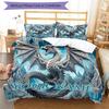 3PC Custom Name Frosty Dragon's Majesty Bedding Set Duvet Cover Closure Includes 1 Duvet Cover & 2 Pillowcases for Bedroom