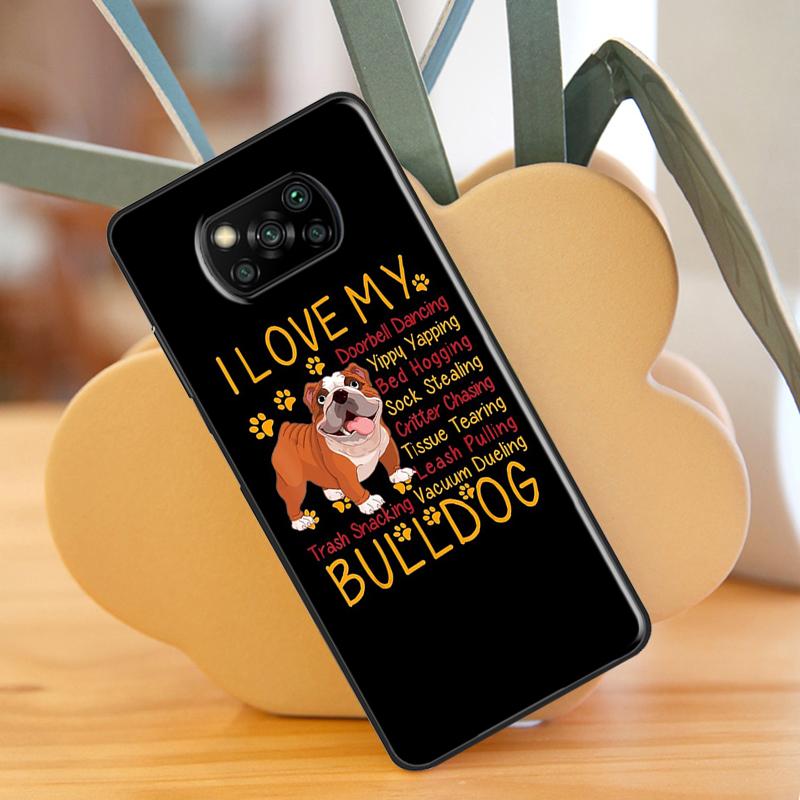 Tlukot srdce anglického buldoka Pro POCO X3 Pro X3 GT F3 M3 M4 Pro Pouzdro Pro Xiaomi Mi 11 Lite Mi 11T Pro 10T Zadní kryt