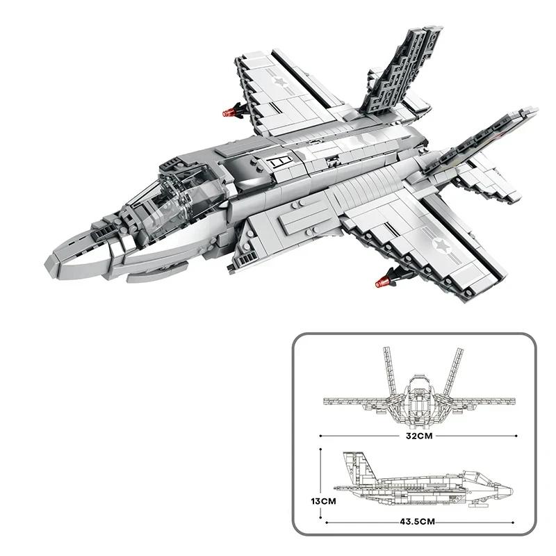 

1600PCS F-35 Lightning II Fighter Jet Building Blocks Bomber Shipboard Aircraft Model Bricks Kids Toy Gifts Desktop Decoration
