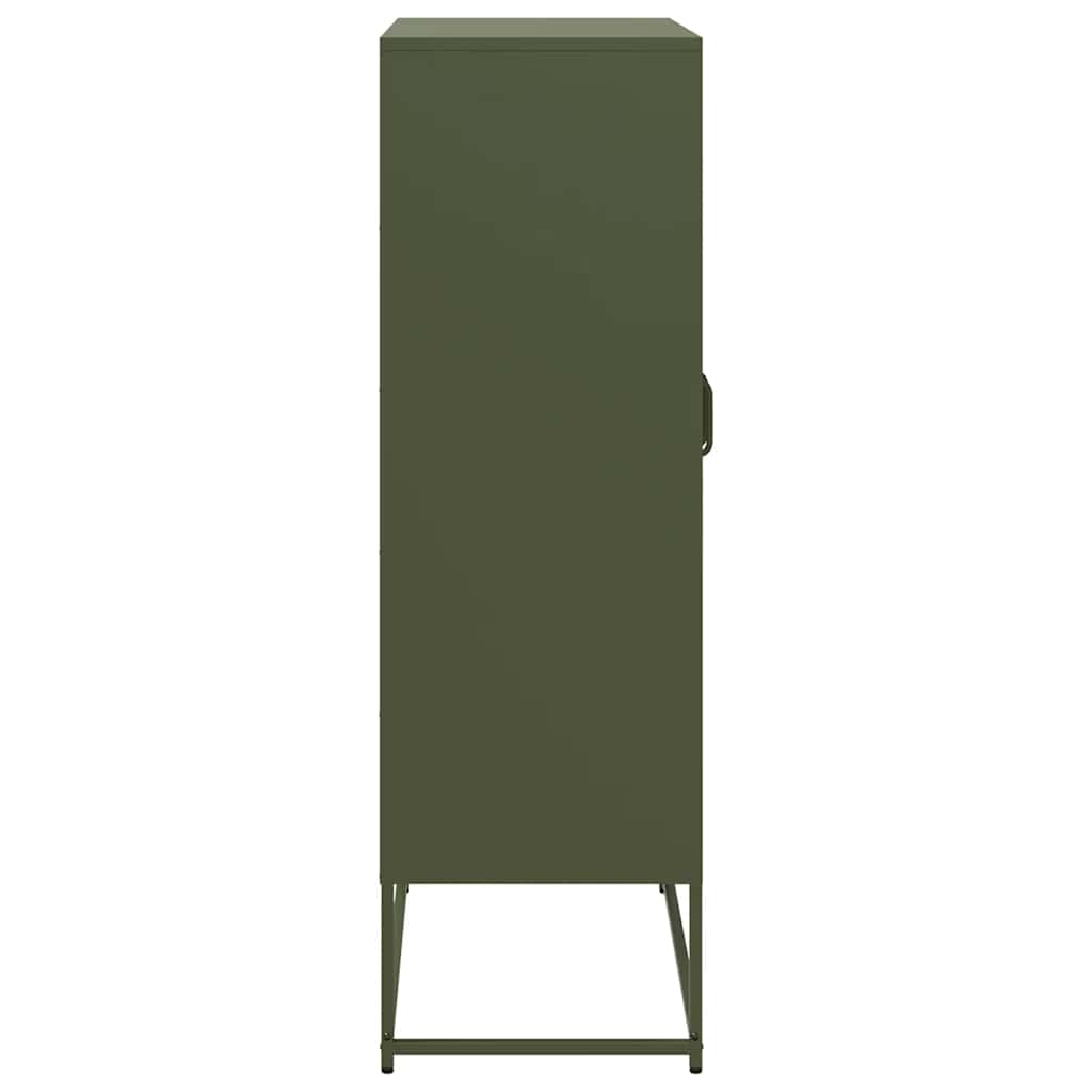Komoda Oliwkowo-Zielona 68X39X123 Cm Stal