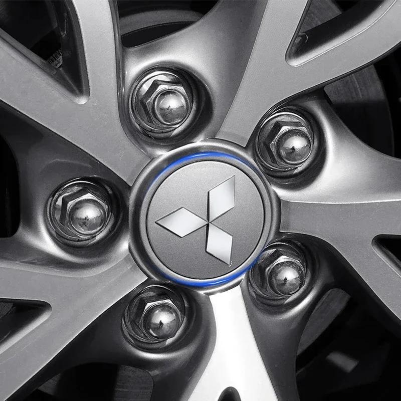 4x Car Wheel Center Cap Emblem Hub Covers Badge Auto Accessories For Mitsubishi ASX Lancer Pajero Outlander L200 Delica Eclipse LP7