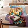 Custom Warm Fleece Blanket for Sofa Bed Soft Flannel Throw King Size Perfect for Camping Winter Zelda Theme
