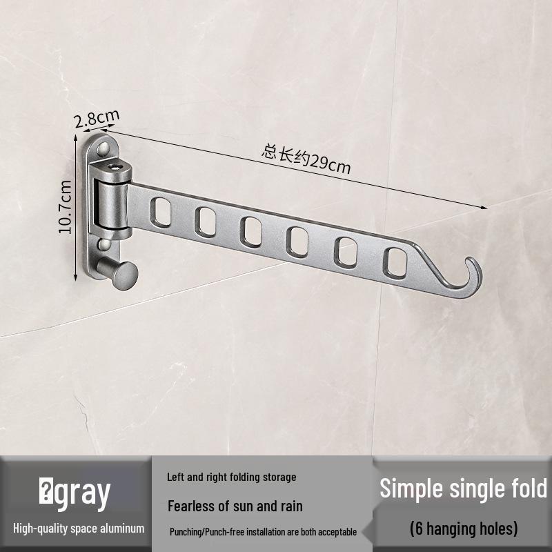 Wall-Mounted Retractable Aluminum Clothes Drying Rack for Balconies and Dorms