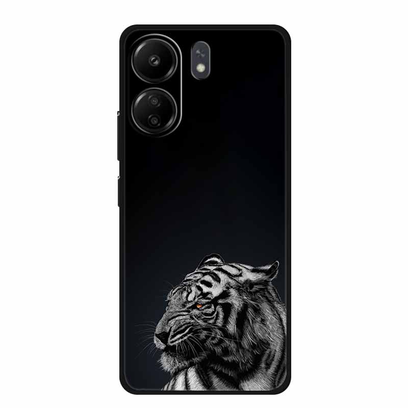 Phone Cases for Redmi 13C 13R Soft Silicone TPU Cover for Xiaomi Redmi13 C R Animal Wolf Funda Vividly Lion Tiger Capa 13 C R