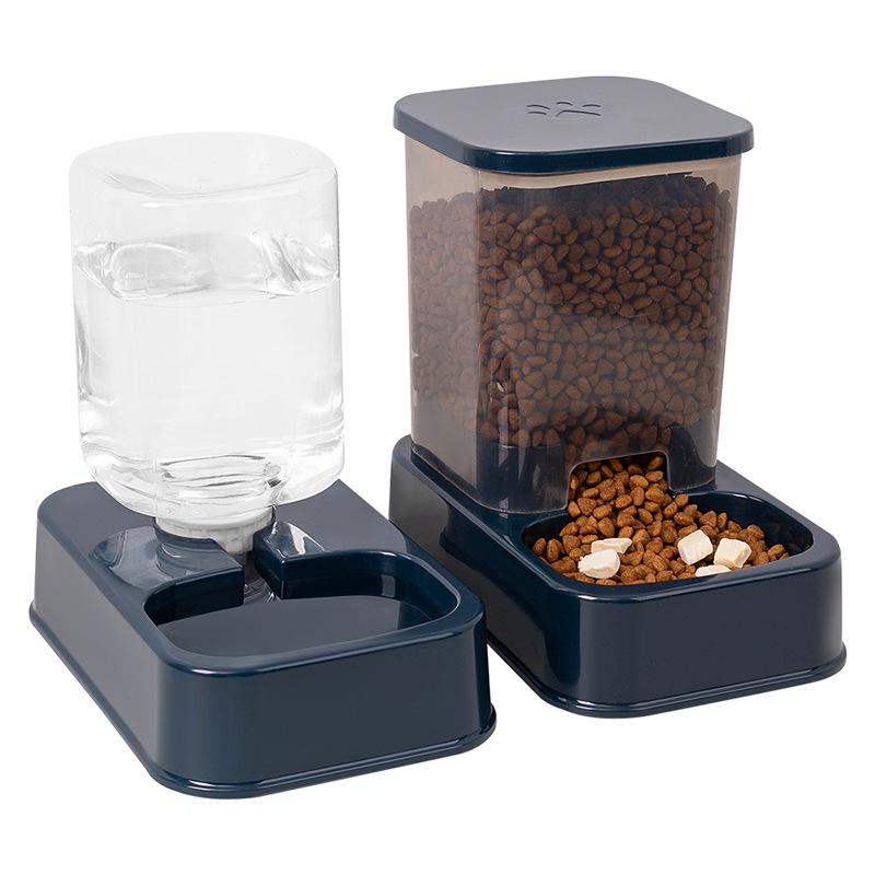 Automatic Double Bowl Pet Feeder: Anti-Spill Cat & Dog Food and Water Bowl Set