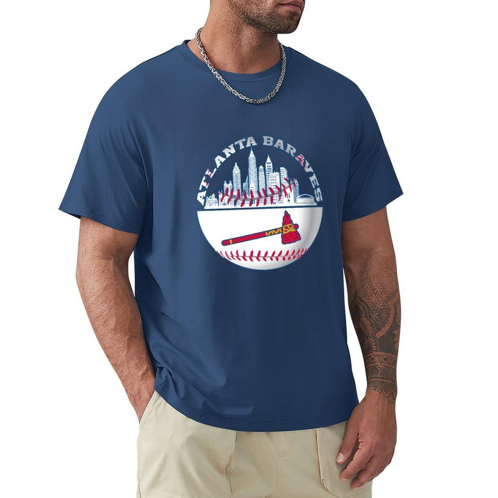 Atlanta Baseball Postarzana Koszulka na Dzień Meczu Brave szybkoschnące koszulki koszulki z grafiką męskie koszulki z grafiką hip hop