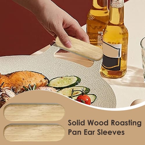 Cast Iron Handle Covers, Grill Pan Handle Covers | Pot Handle Covers, Potholder Sleeves, Non-Slip Handle Covers - Wooden Assist Handle Holder, 2 Cookw