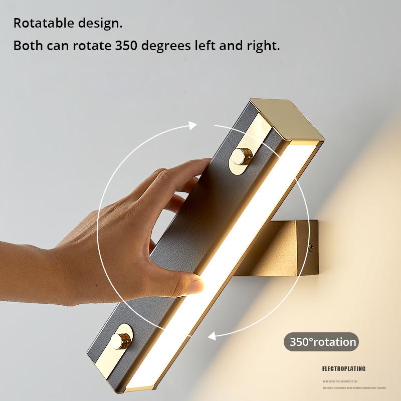 Moderní minimalistická LED nástěnná svítidla 350 stupňů nastavitelná otočná světla do podkroví ložnice nového domova interiérová dekorace osvětlení nástěnná svítidla