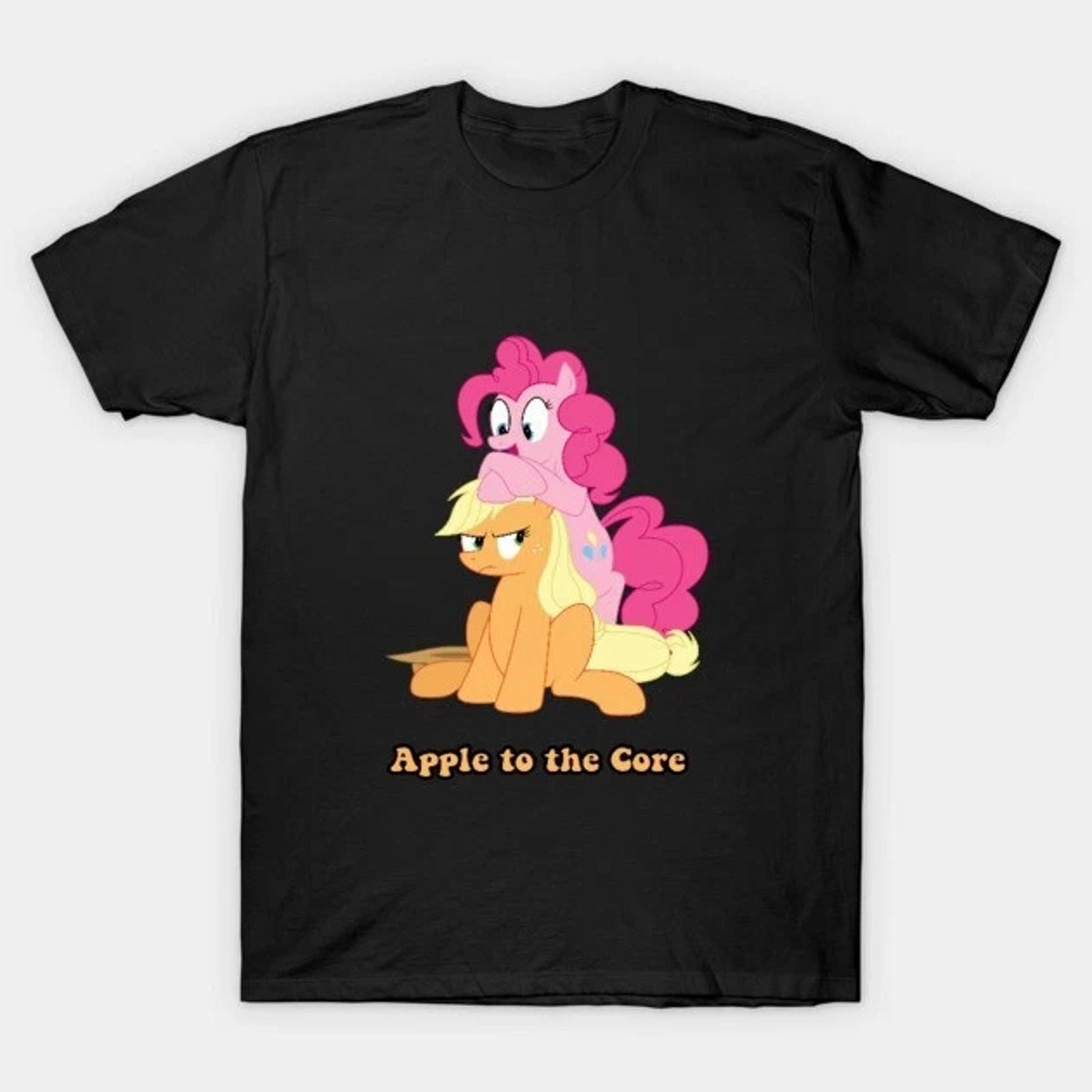 Applejack Pinkie Pie My Little Pony Graphic Tee Unisex Cotton Vintage T-Shirt S разноцветный