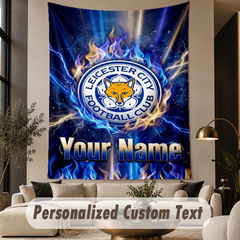 Custom Text Tapestry Leicester City Print Wall Tapestry Indoor Living Room Wall Decor