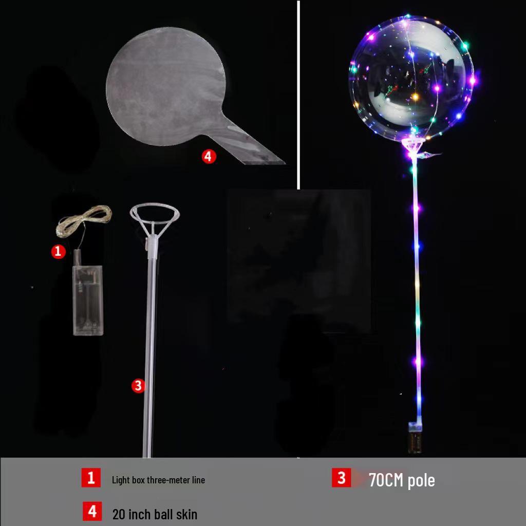 Glowing Bobo Balloon - Transparent LED Light-Up Balloon for Kids' Toys and Wedding Decorations