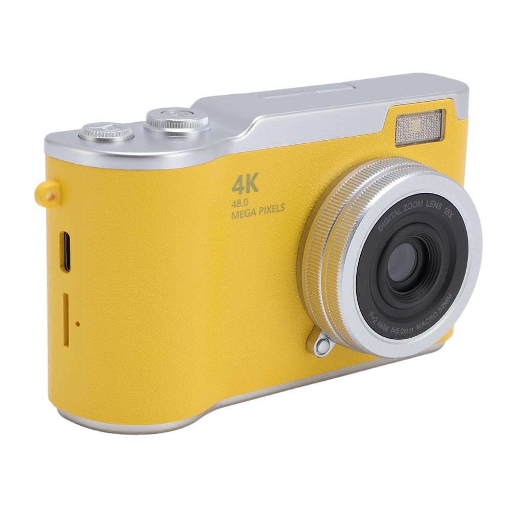Digital Camera 4K 48MP 18x Zoom Auto   2.4 Inch Screen Built in Fill Light Compact Students Camera for Daily Travel