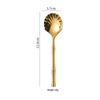 Stainless Steel Seashell Dessert Stirring Spoon BPA Free Smooth Edge Coffee Spoon for Restaurant Afternoon Tea Souvenir Gift