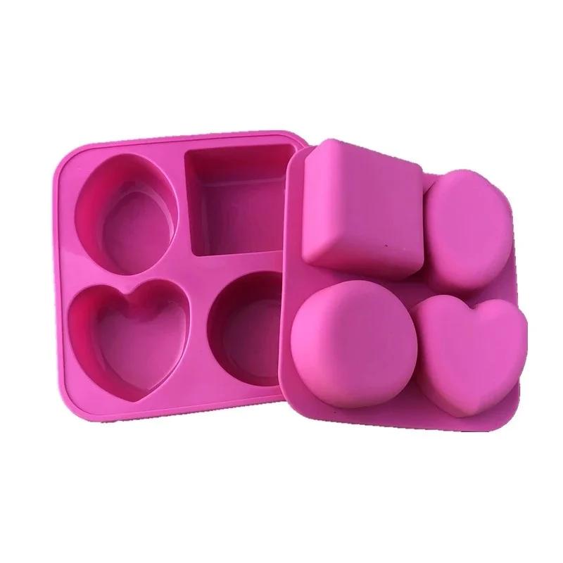 

Silicone Soap Mold Square Round 4 Styles Handmade DIY Soap Mold Mousse Pudding Cake Mold Chocolate Mold Wholesale Color Random