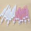 New 10-pack Threaded Birthday Candles White Pink Suction Card Pearlescent Spiral Romantic Party Candles